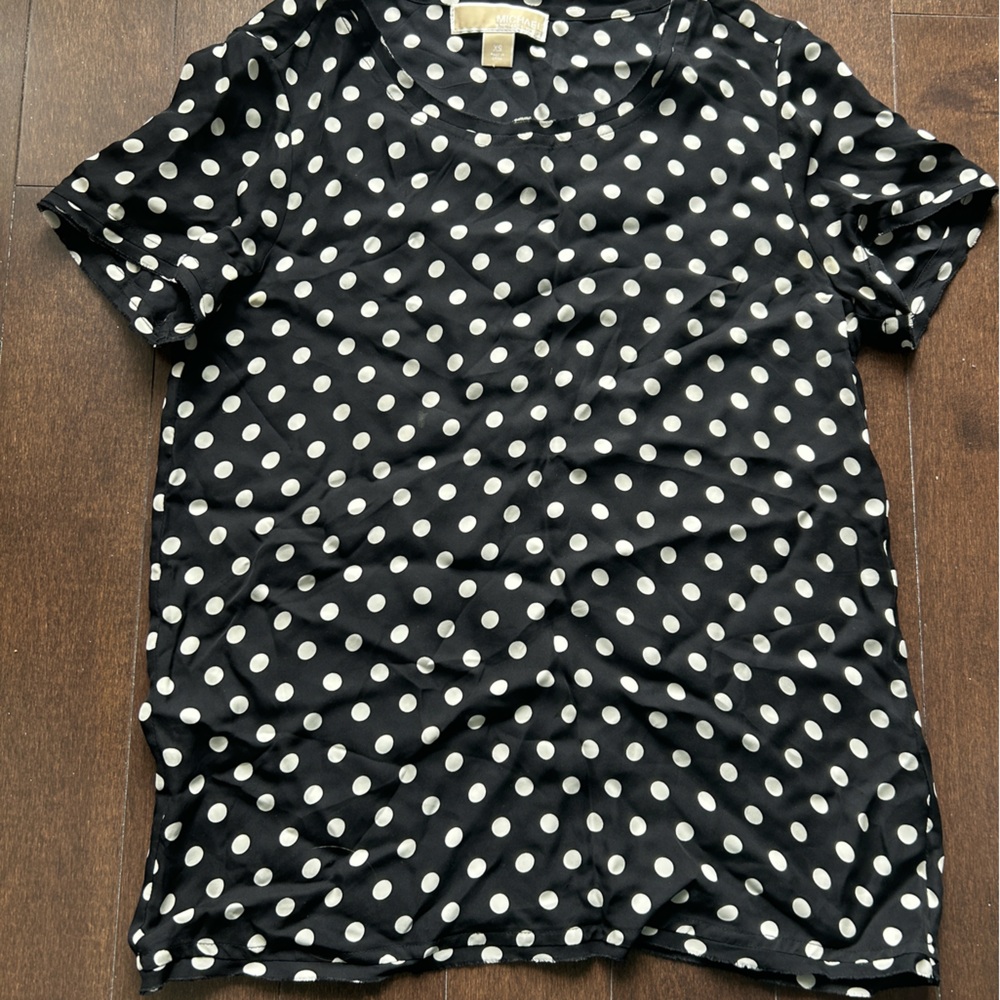 Michael Kors 100% silk top (polka dots) size XS